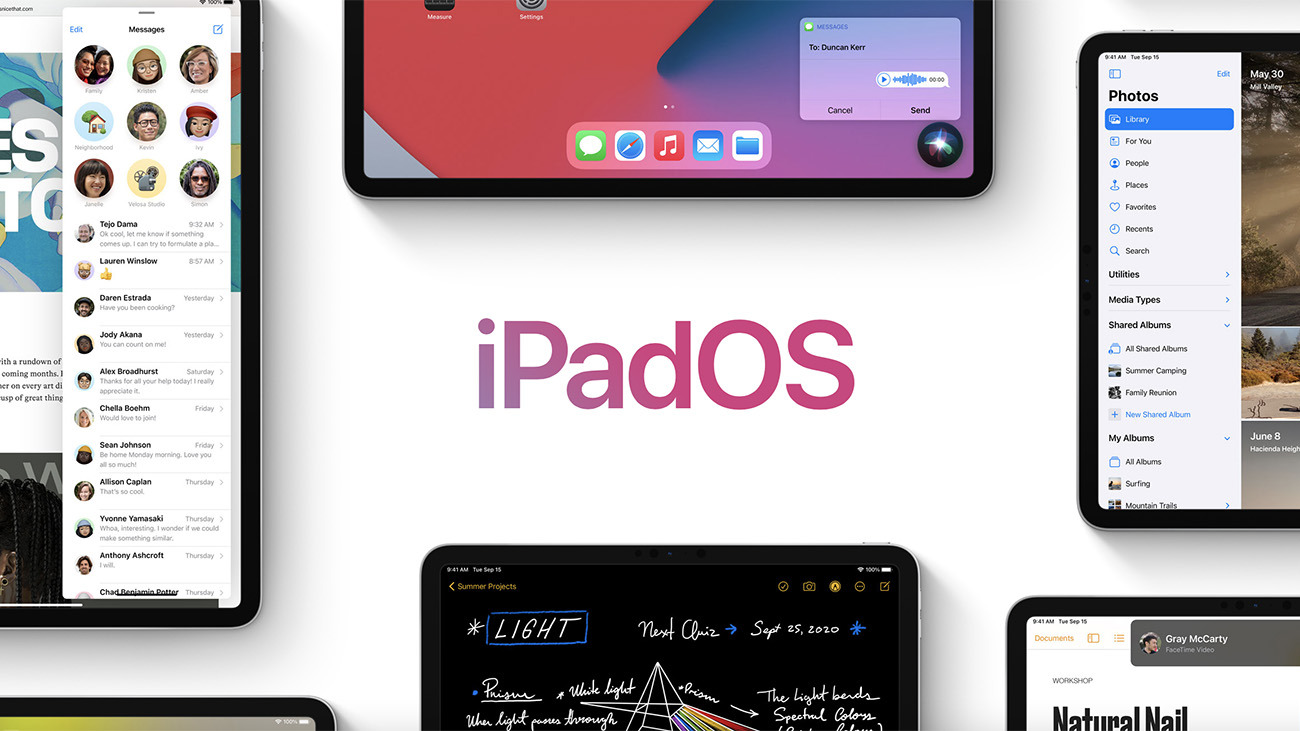 The tablet runs a fork of iOS called iPadOS