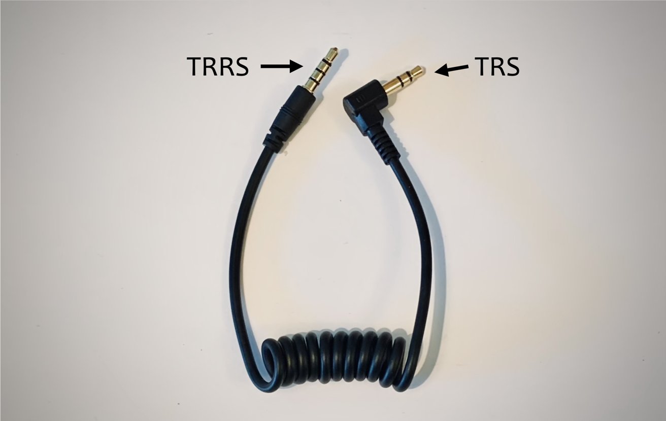 The TRRS plug goes into your adapter or headphone jack for Apple devices.